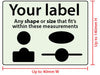 Label 140mm (H) x 40mm (W) - Short Run Labels - print from just 100 labels - Lowest prices